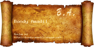 Bondy Amadil névjegykártya